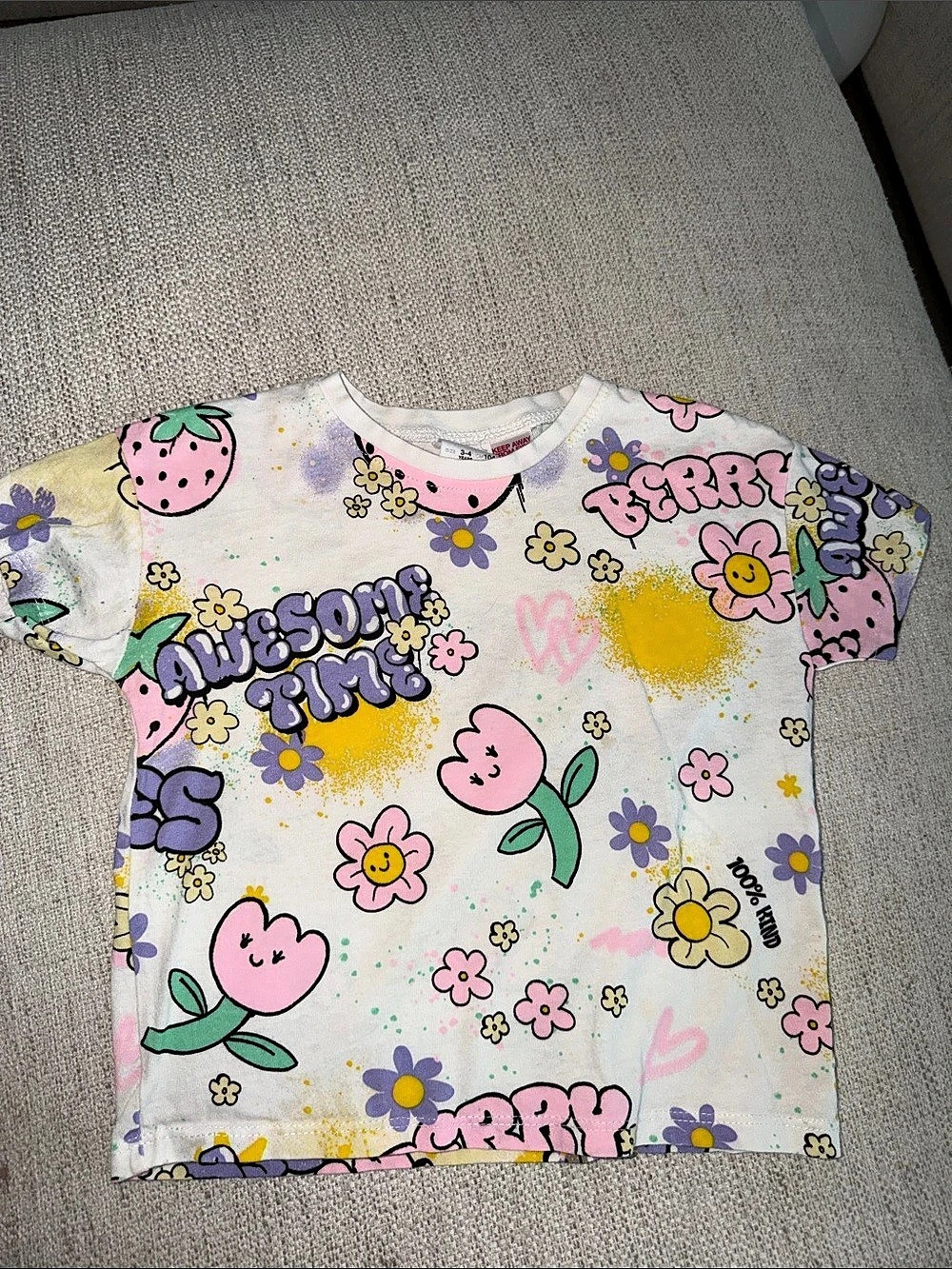 Zara Girls Floral Short-Sleeve Shirt Set Size 3-4